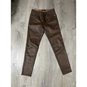 LRL Lauren Ralph Lauren Jeans Pants Woman's 2 Brown Wax Coated EUC
